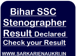 Bihar SSC Stenographer Result