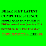 bihar stet computer science question paper PDF 2020