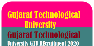 GTU Professor Recruitment 2020