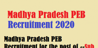 MP PEB Sub Engineer Recruitment 2020