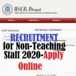 IISER Bhopal Recruitment 2020