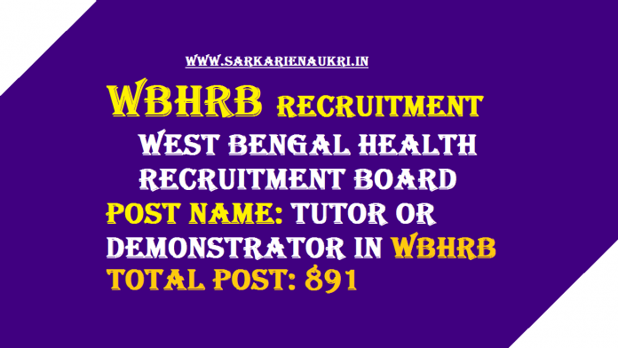 WBHRB tutor or demonstrator recruitment