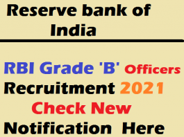 RBI Grade b 2021 Notification
