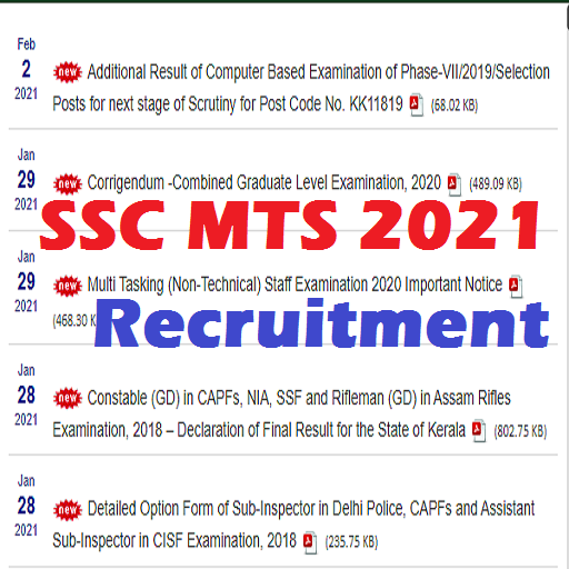 SSC MTS 2021 Recruitment