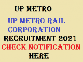 up metro rail recruitment 2021