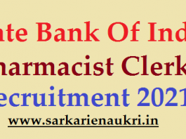 sbi pharmacist recruitment 2021