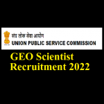 Upsc geo scientist 2022 recruitment