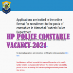 HP Police constable recruitment 2021